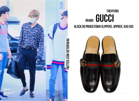 taehyung gucci white slippers|kim taehyung Gucci.